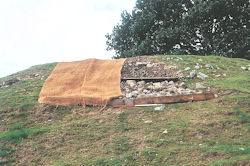 Image showing stages of monument repair. © CADW/Matt Ritchie